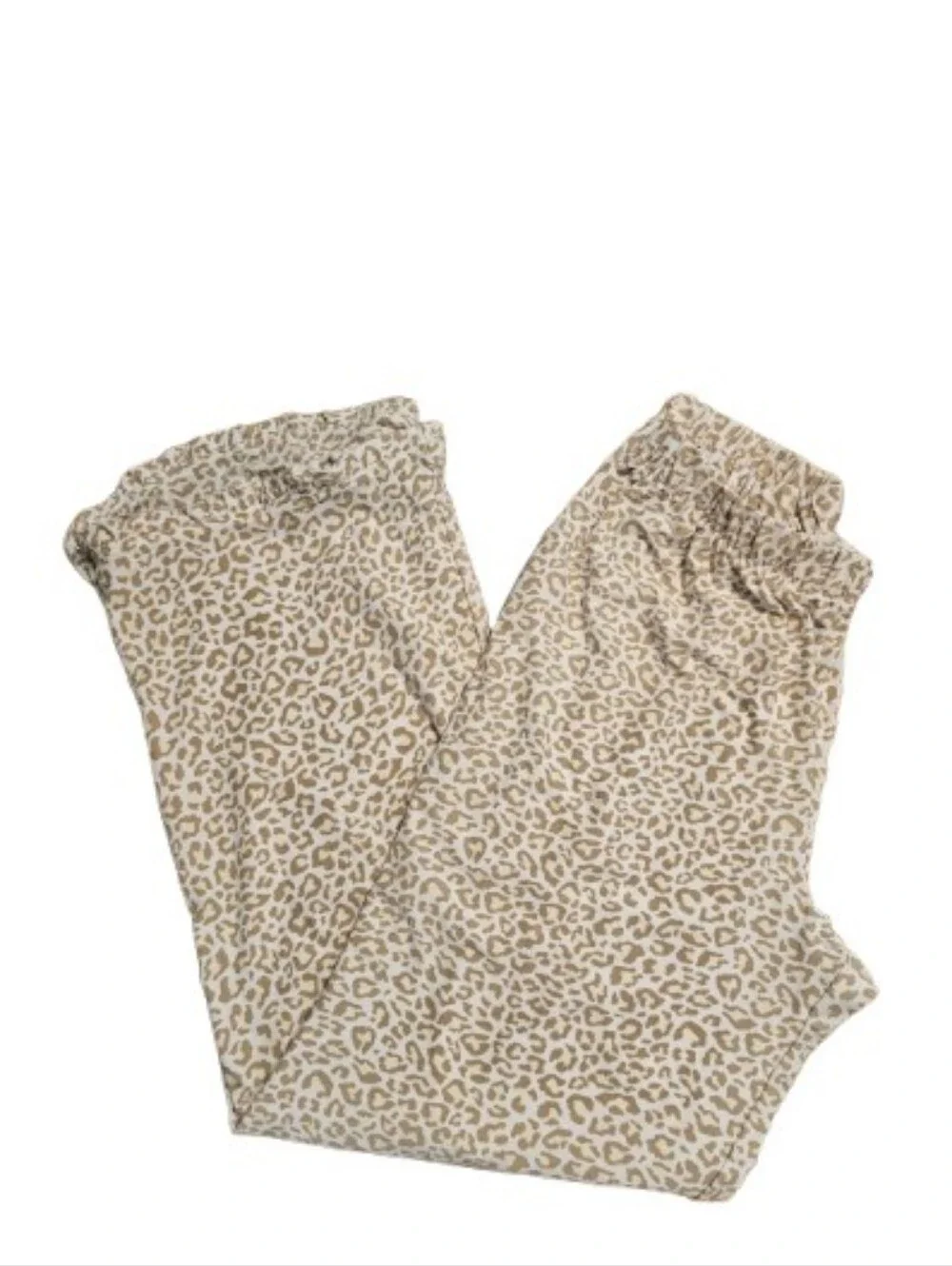 Soft 3 Piece beige leopard-print pajama set